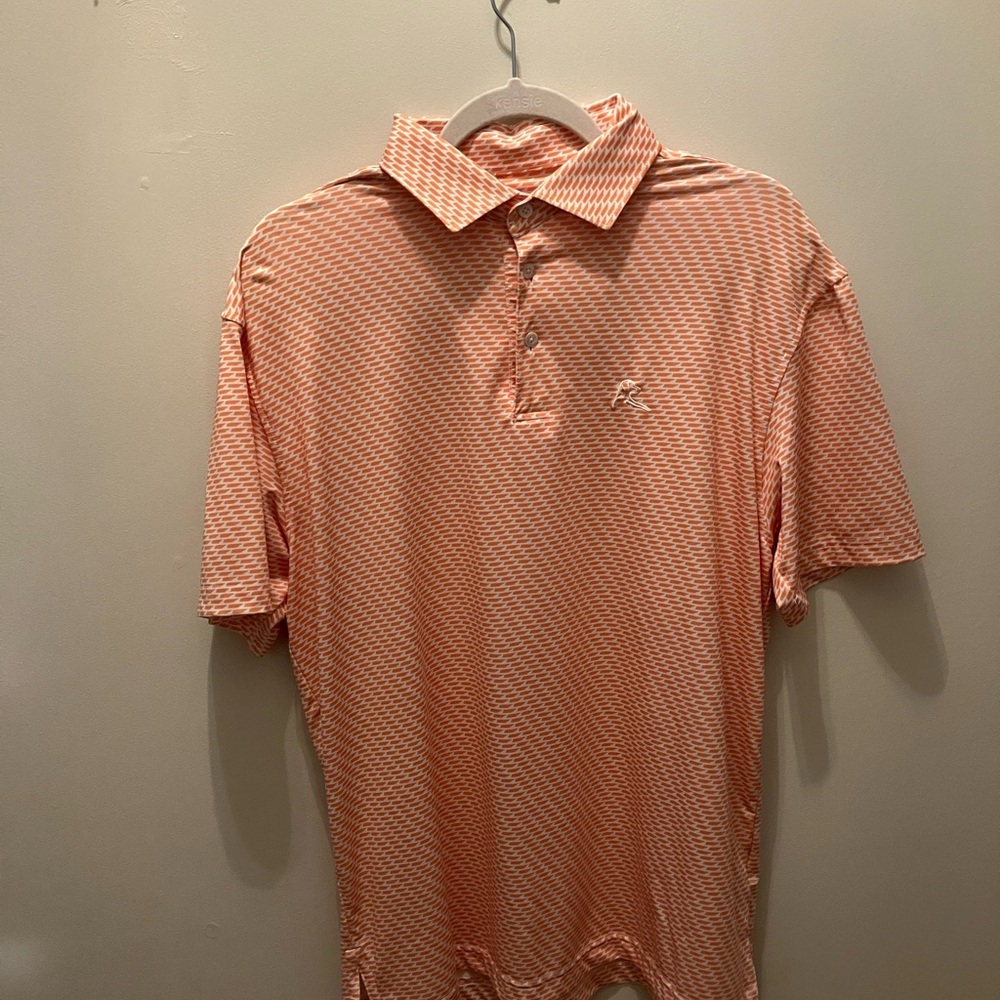 Rhoback Orange Patterned Polo Shirt